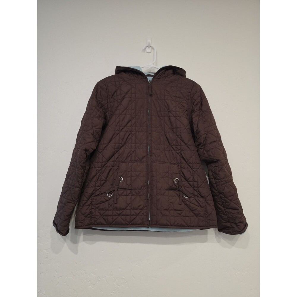 Rothschild Girls Brown Quilted Fleece Linen Size Large 14